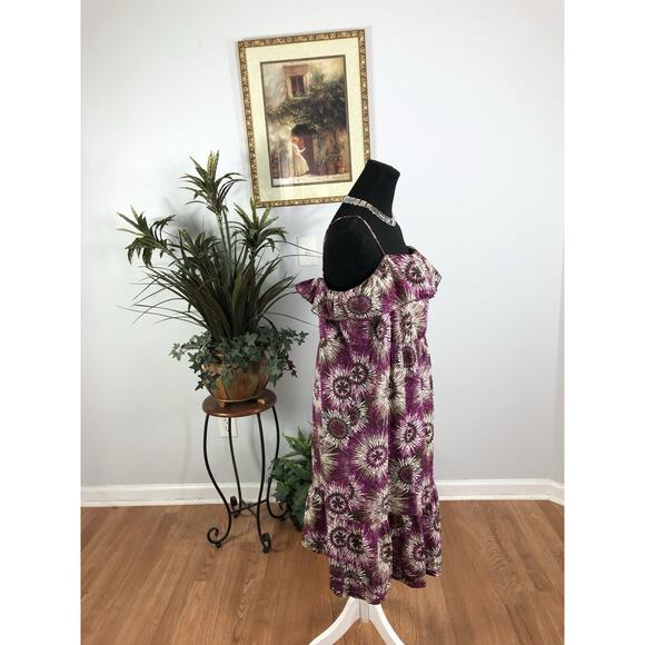 Ana Dress LG Spaghetti Adjustable Straps Boho Vacation Preppy Pullover Peplum - Picture 2 of 6